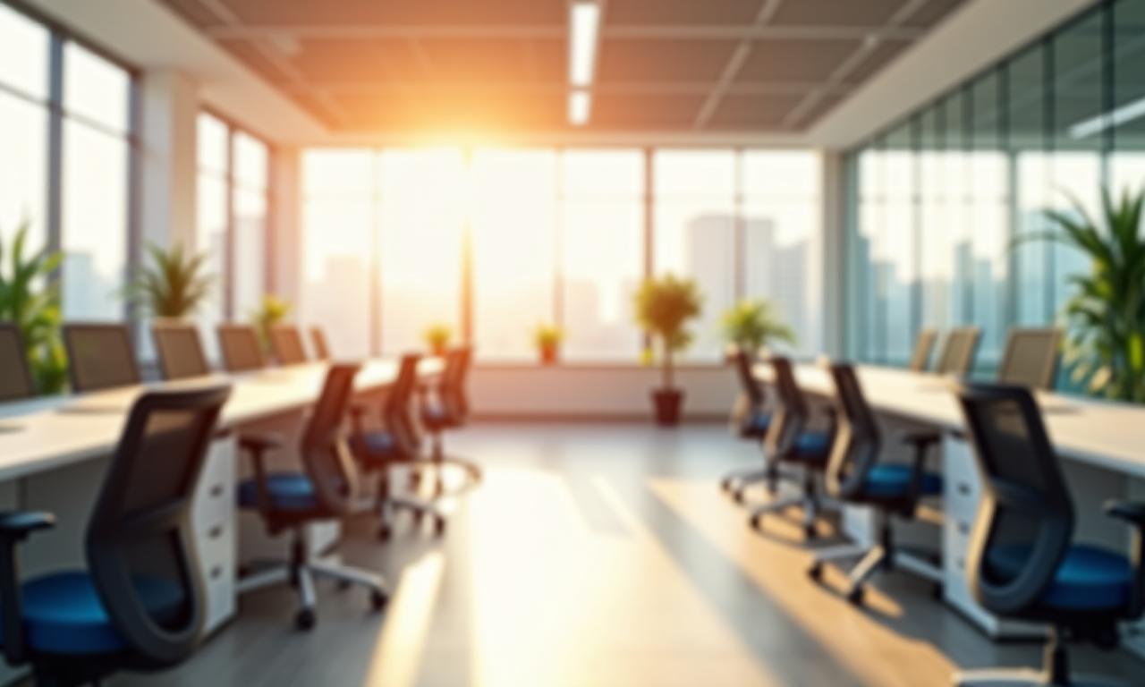 Modern office interior with Kaizen Kagu ergonomic furniture.