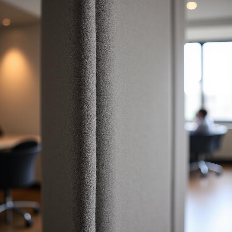 Acoustic office partition made from sustainable felt.