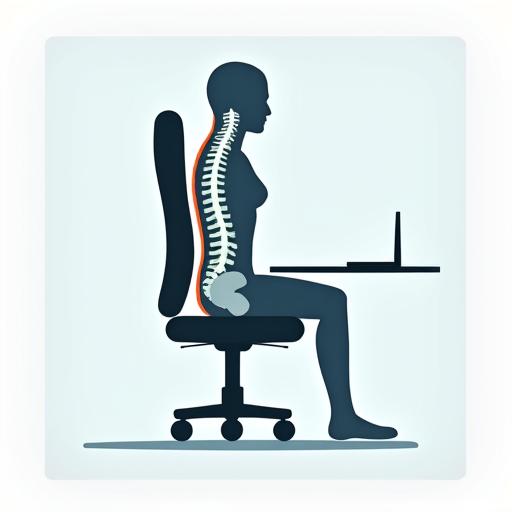 An illustration of the human spine aligned correctly in a chair.